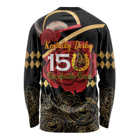 Kentucky Horse Racing Long Sleeve Shirt Celebrating 151 Years Horseshoe With Roses