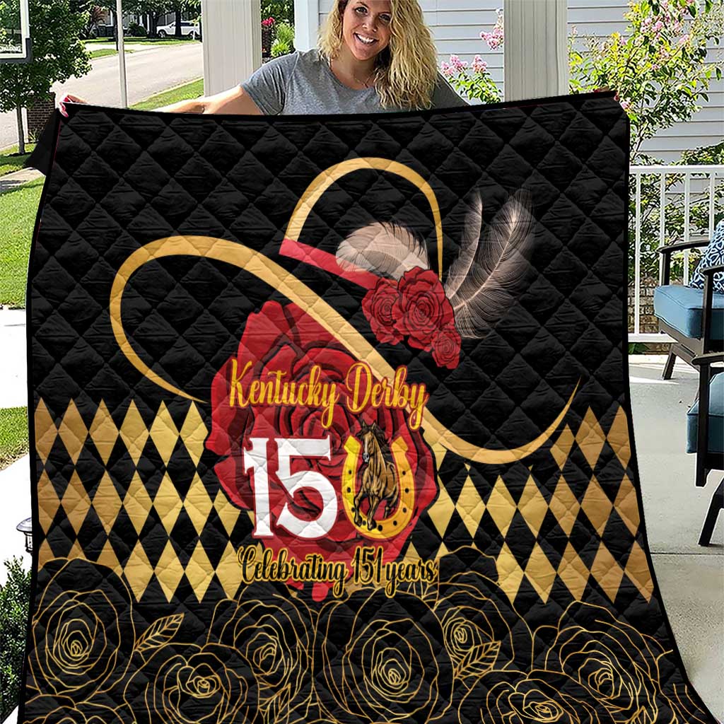Kentucky Horse Racing Quilt Celebrating 151 Years Horseshoe With Roses