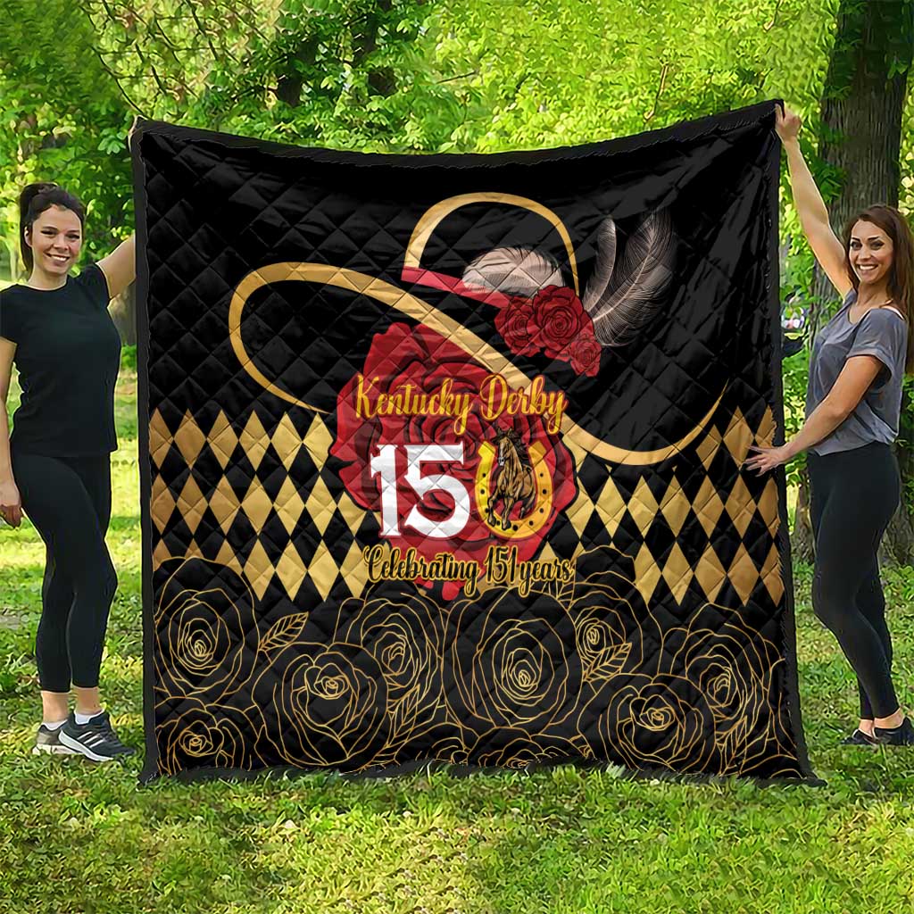 Kentucky Horse Racing Quilt Celebrating 151 Years Horseshoe With Roses