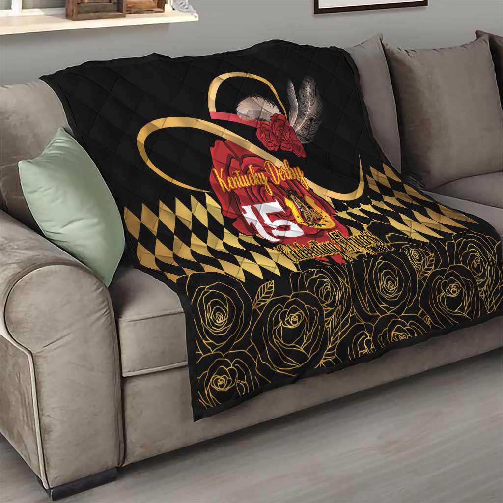 Kentucky Horse Racing Quilt Celebrating 151 Years Horseshoe With Roses