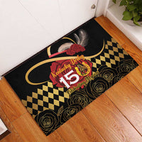 Kentucky Horse Racing Rubber Doormat Celebrating 151 Years Horseshoe With Roses