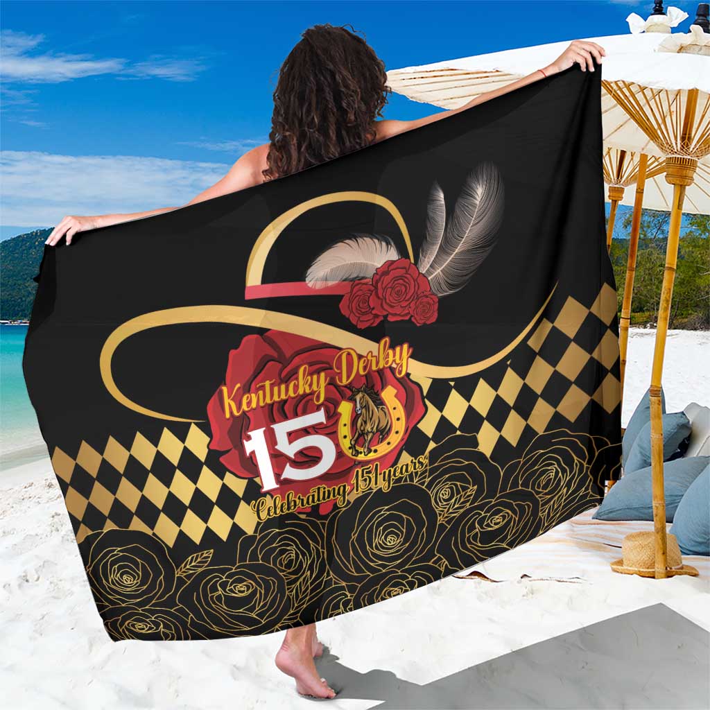 Kentucky Horse Racing Sarong Celebrating 151 Years Horseshoe With Roses