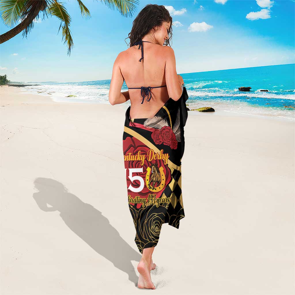 Kentucky Horse Racing Sarong Celebrating 151 Years Horseshoe With Roses