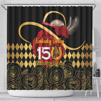 Kentucky Horse Racing Shower Curtain Celebrating 151 Years Horseshoe With Roses