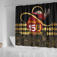 Kentucky Horse Racing Shower Curtain Celebrating 151 Years Horseshoe With Roses
