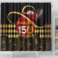 Kentucky Horse Racing Shower Curtain Celebrating 151 Years Horseshoe With Roses