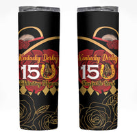 Kentucky Horse Racing Skinny Tumbler Celebrating 151 Years Horseshoe With Roses