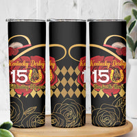 Kentucky Horse Racing Skinny Tumbler Celebrating 151 Years Horseshoe With Roses