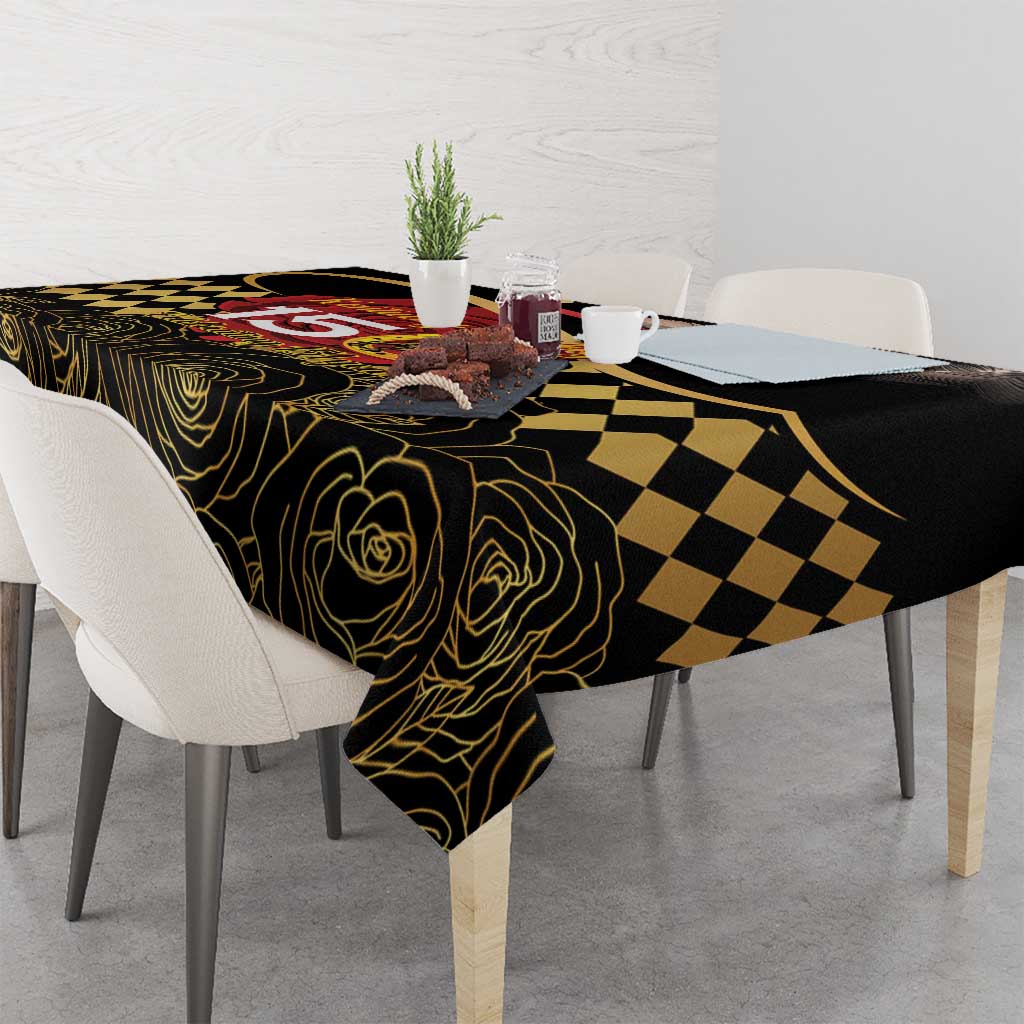 Kentucky Horse Racing Tablecloth Celebrating 151 Years Horseshoe With Roses