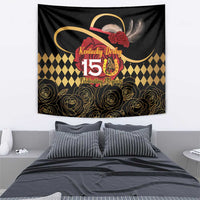 Kentucky Horse Racing Tapestry Celebrating 151 Years Horseshoe With Roses
