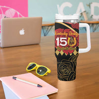 Kentucky Horse Racing Tumbler With Handle Celebrating 151 Years Horseshoe With Roses