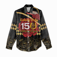 Kentucky Horse Racing Women Casual Shirt Celebrating 151 Years Horseshoe With Roses