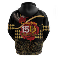 Kentucky Horse Racing Zip Hoodie Celebrating 151 Years Horseshoe With Roses