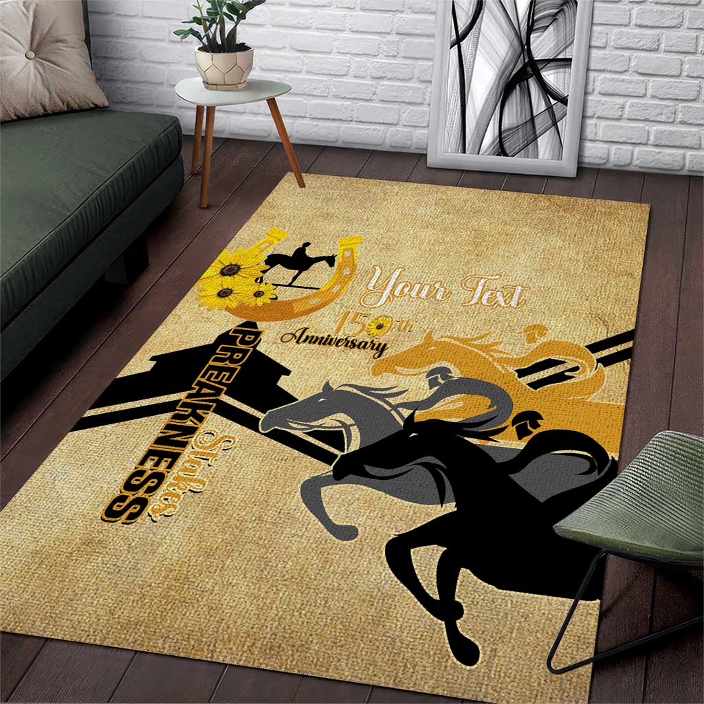 Personalized Preakness Horse Racing Area Rug 150th Anniversary Run For The Black-Eyed Susans