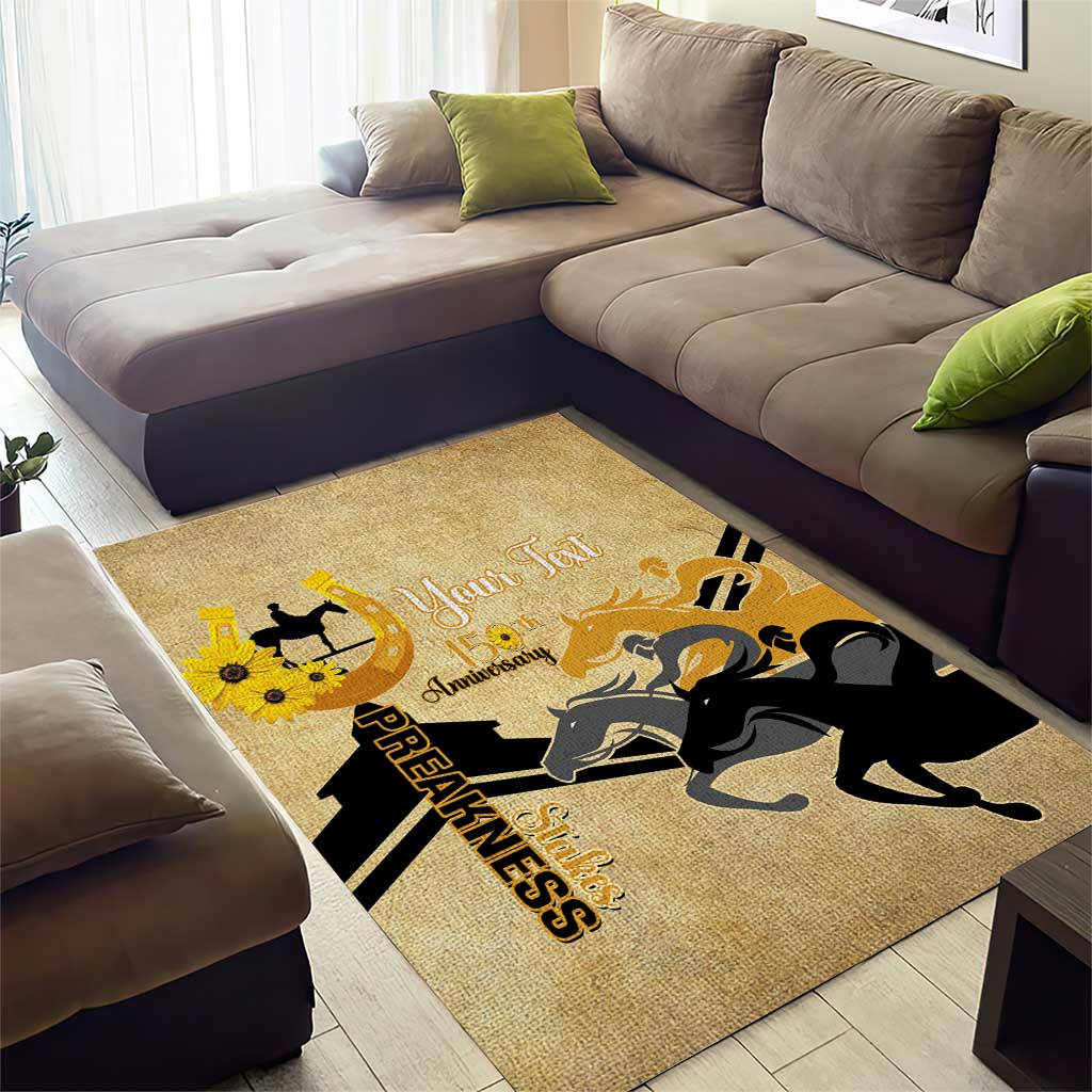 Personalized Preakness Horse Racing Area Rug 150th Anniversary Run For The Black-Eyed Susans