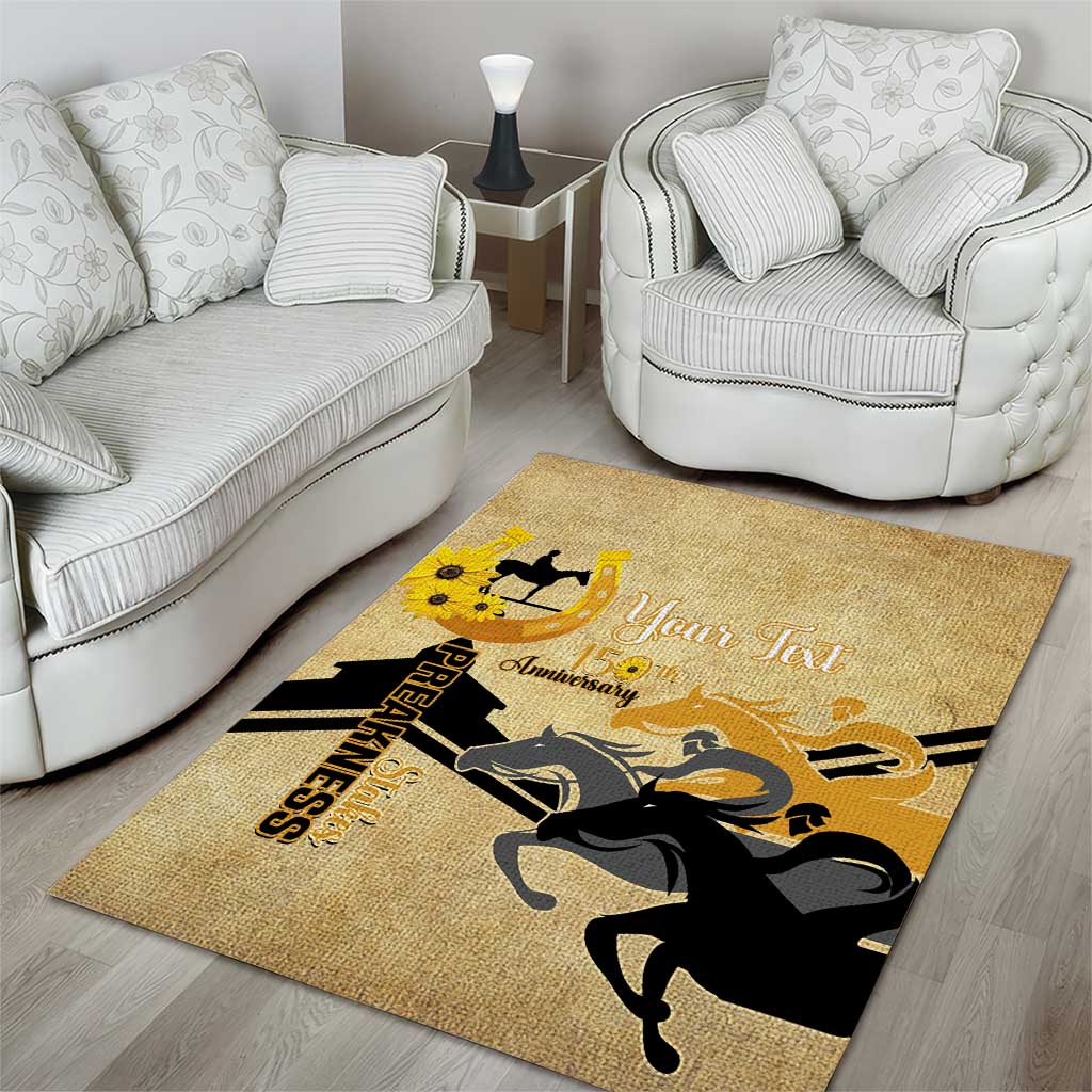 Personalized Preakness Horse Racing Area Rug 150th Anniversary Run For The Black-Eyed Susans