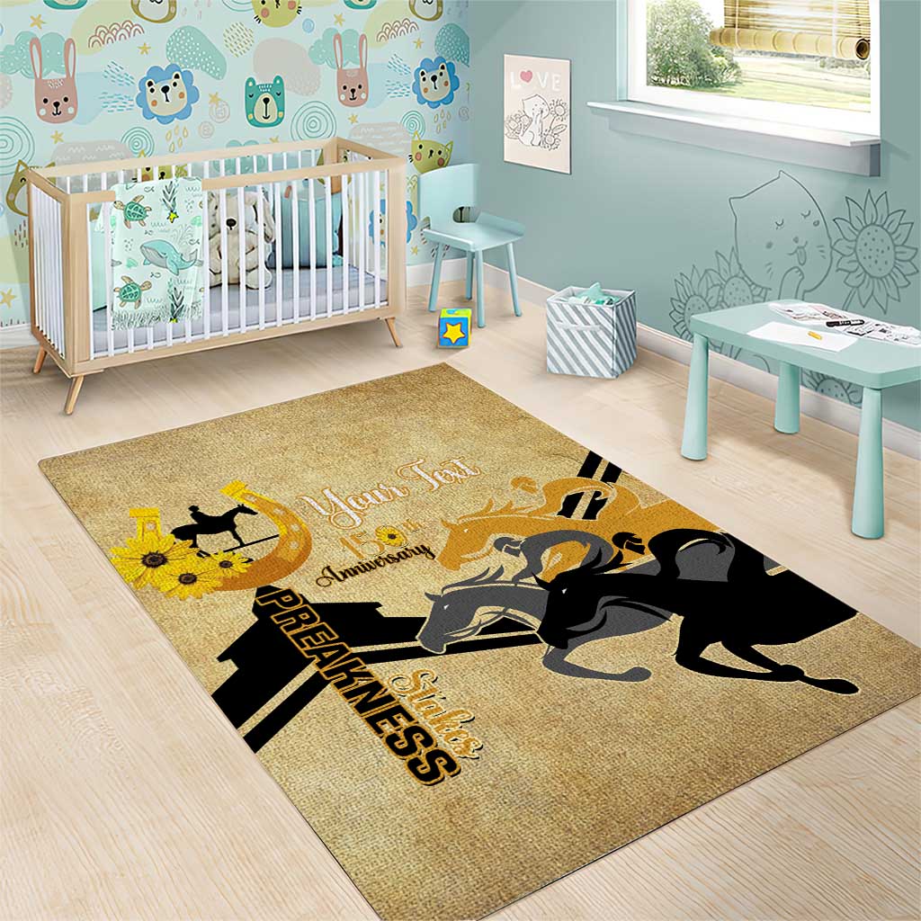 Personalized Preakness Horse Racing Area Rug 150th Anniversary Run For The Black-Eyed Susans