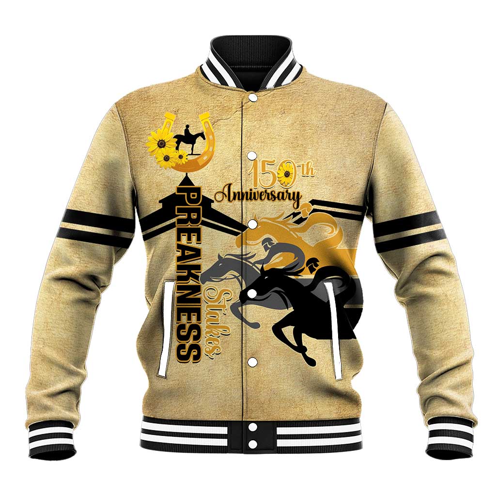 Personalized Preakness Horse Racing Baseball Jacket 150th Anniversary Run For The Black-Eyed Susans