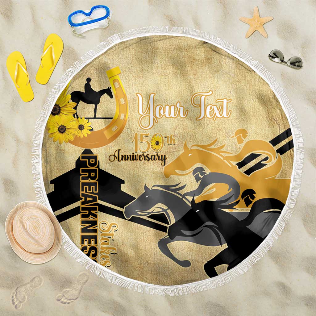 Personalized Preakness Horse Racing Beach Blanket 150th Anniversary Run For The Black-Eyed Susans