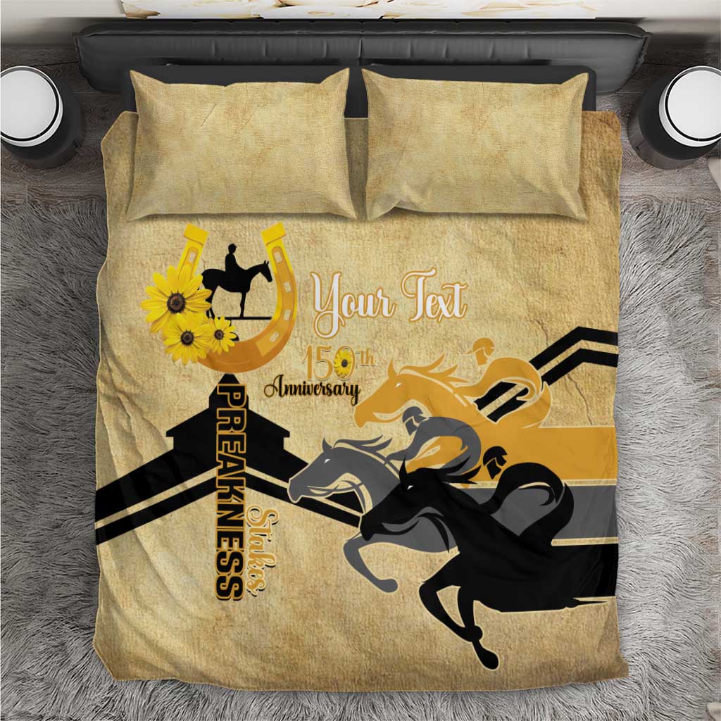 Personalized Preakness Horse Racing Bedding Set 150th Anniversary Run For The Black-Eyed Susans