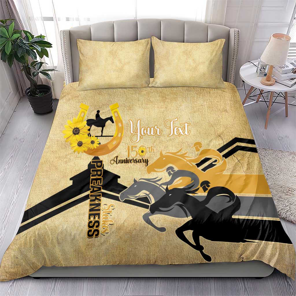 Personalized Preakness Horse Racing Bedding Set 150th Anniversary Run For The Black-Eyed Susans