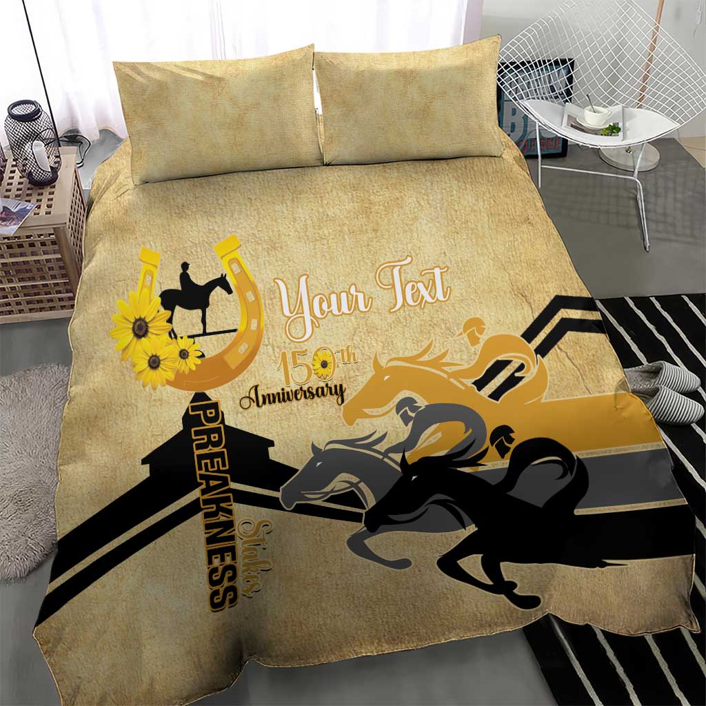 Personalized Preakness Horse Racing Bedding Set 150th Anniversary Run For The Black-Eyed Susans