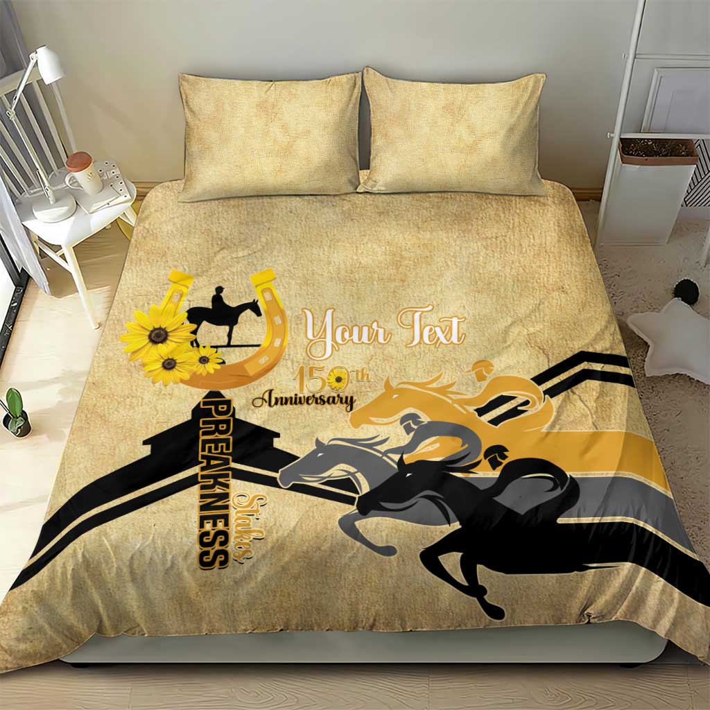 Personalized Preakness Horse Racing Bedding Set 150th Anniversary Run For The Black-Eyed Susans