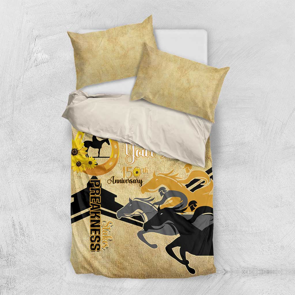 Personalized Preakness Horse Racing Bedding Set 150th Anniversary Run For The Black-Eyed Susans