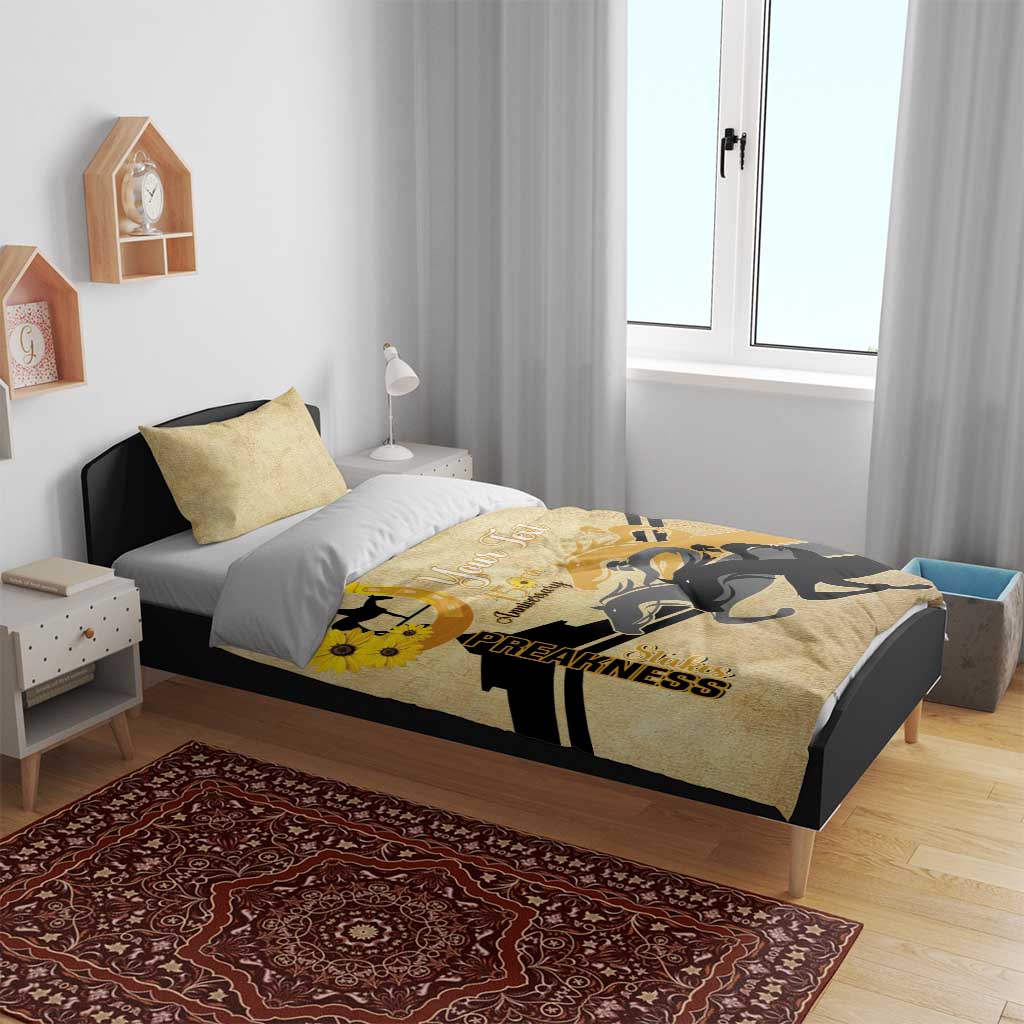 Personalized Preakness Horse Racing Bedding Set 150th Anniversary Run For The Black-Eyed Susans