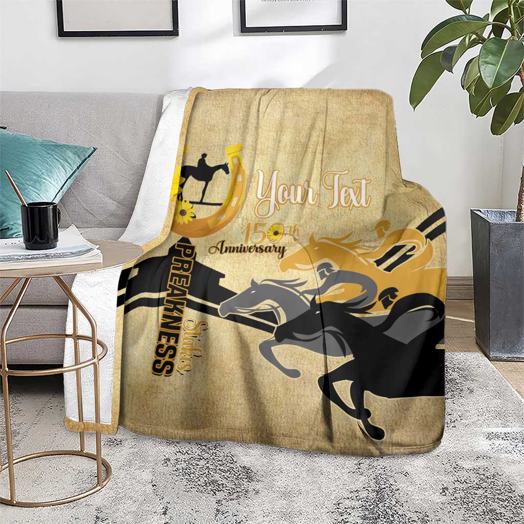 Personalized Preakness Horse Racing Blanket 150th Anniversary Run For The Black-Eyed Susans