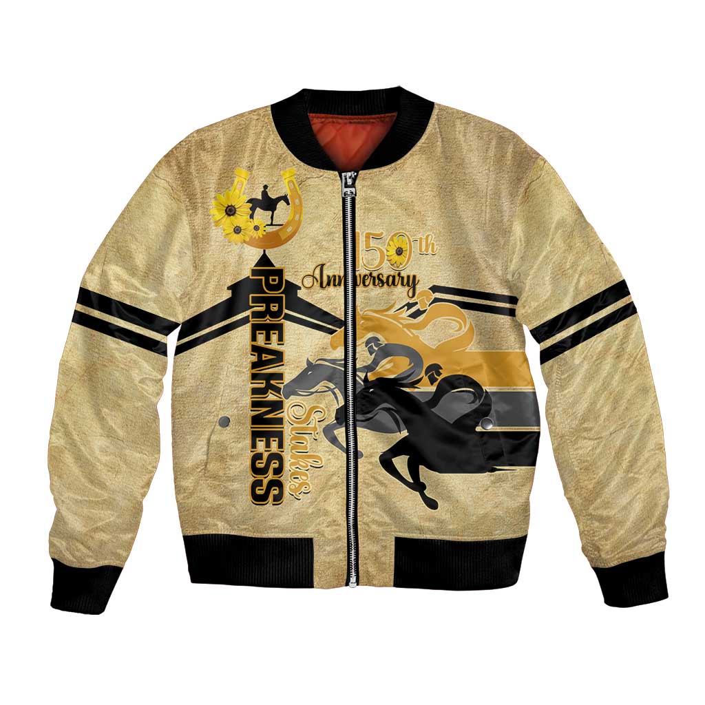 Personalized Preakness Horse Racing Bomber Jacket 150th Anniversary Run For The Black-Eyed Susans