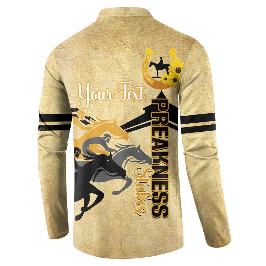 Personalized Preakness Horse Racing Button Sweatshirt 150th Anniversary Run For The Black-Eyed Susans