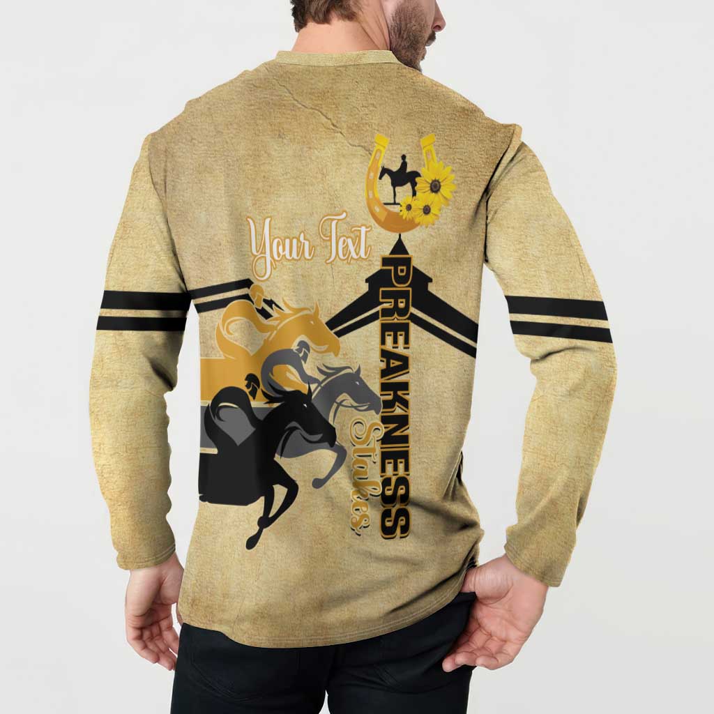 Personalized Preakness Horse Racing Button Sweatshirt 150th Anniversary Run For The Black-Eyed Susans