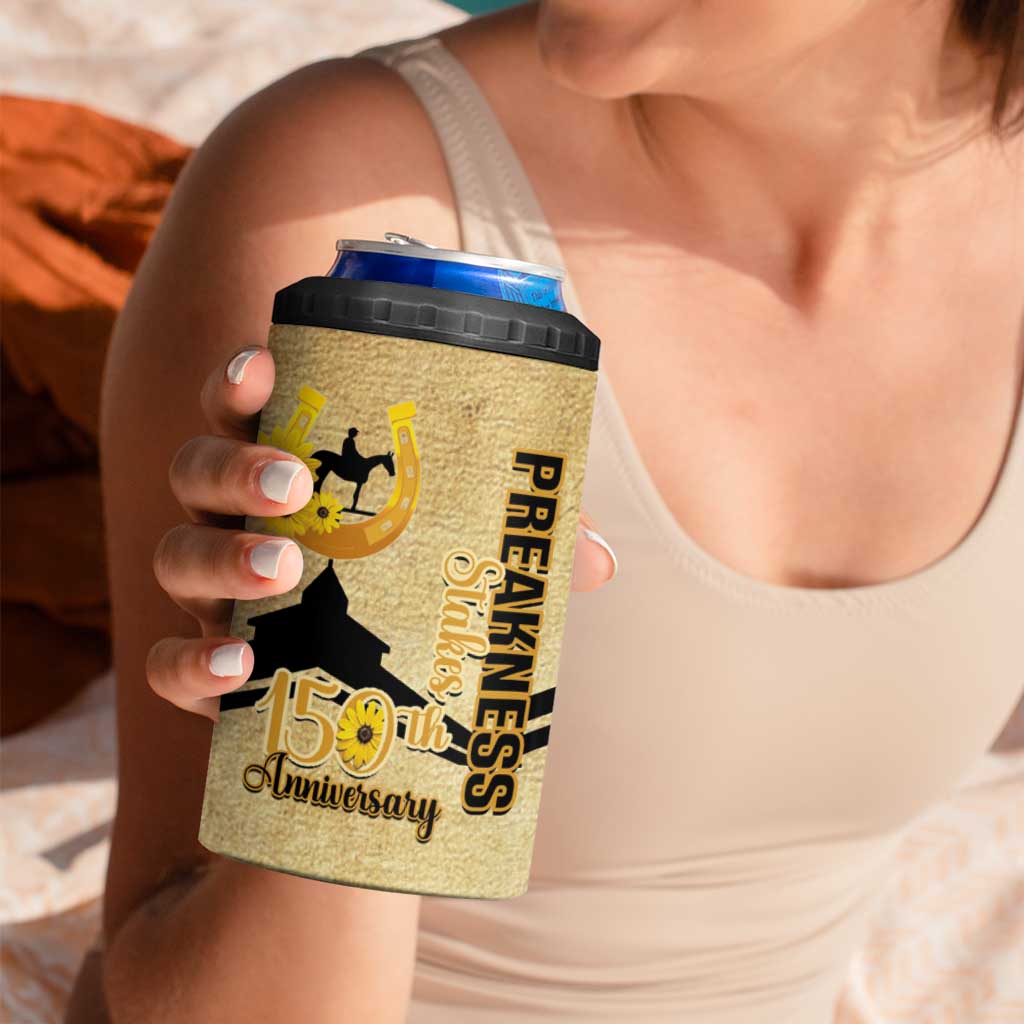 Personalized Preakness Horse Racing 4 in 1 Can Cooler Tumbler 150th Anniversary Run For The Black-Eyed Susans