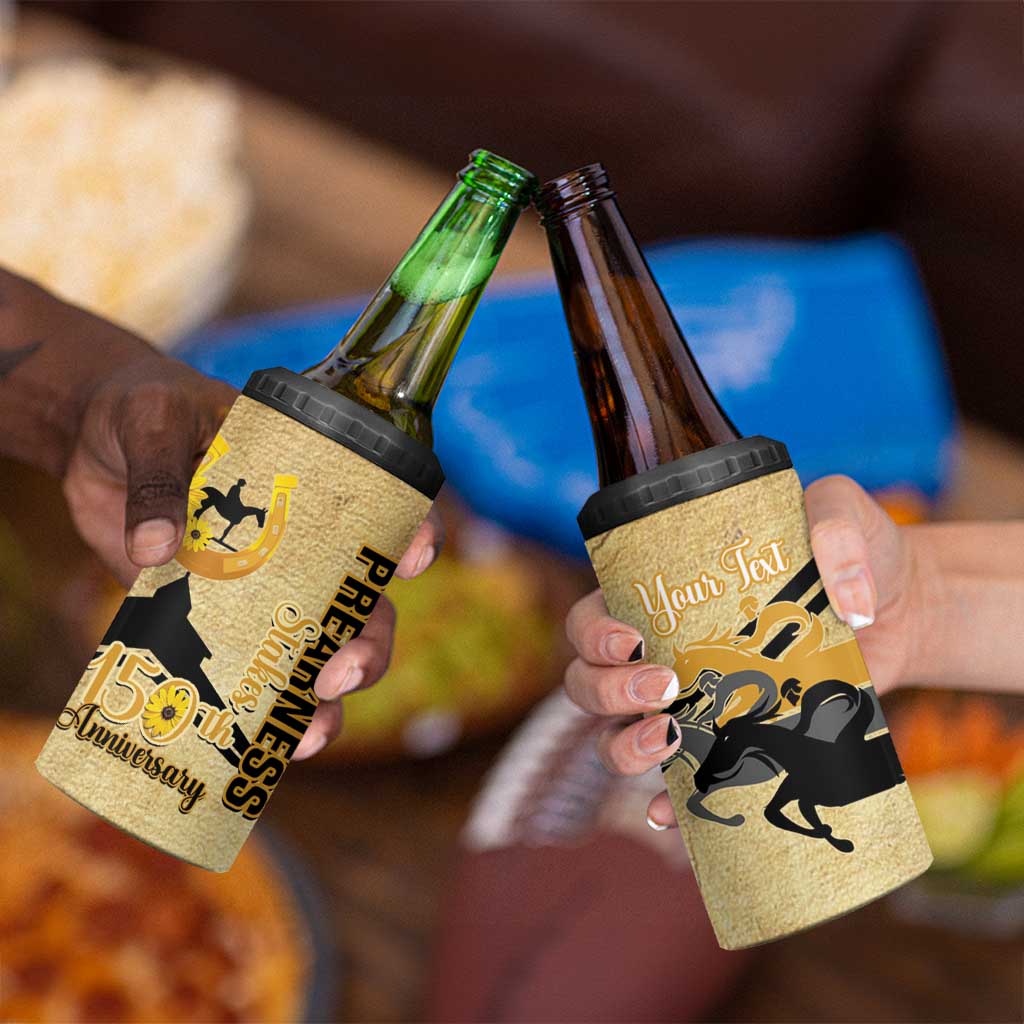 Personalized Preakness Horse Racing 4 in 1 Can Cooler Tumbler 150th Anniversary Run For The Black-Eyed Susans