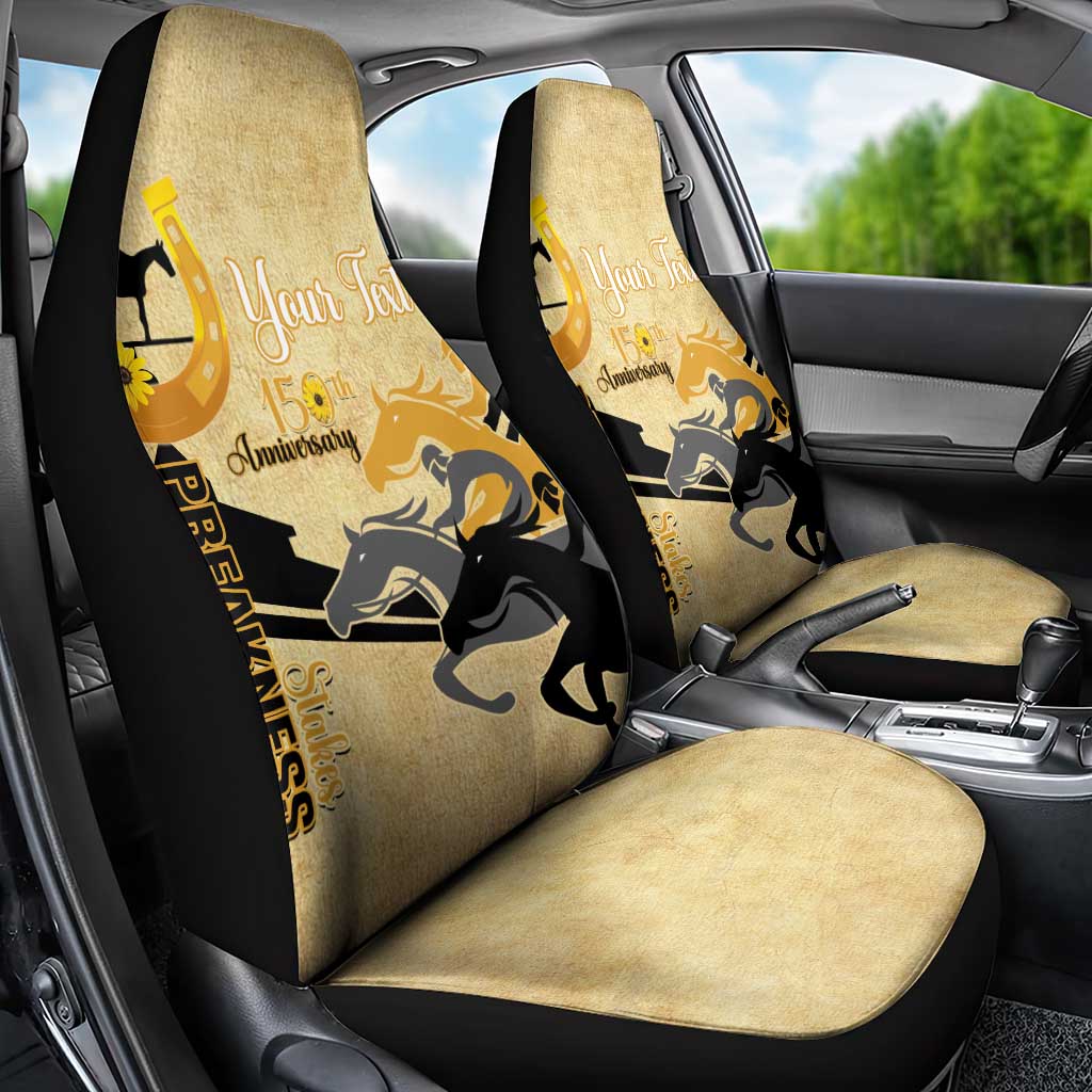 Personalized Preakness Horse Racing Car Seat Cover 150th Anniversary Run For The Black-Eyed Susans