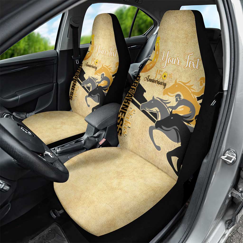 Personalized Preakness Horse Racing Car Seat Cover 150th Anniversary Run For The Black-Eyed Susans
