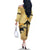 Personalized Preakness Horse Racing Family Matching Off The Shoulder Long Sleeve Dress and Hawaiian Shirt 150th Anniversary Run For The Black-Eyed Susans