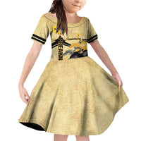 Personalized Preakness Horse Racing Family Matching Off Shoulder Short Dress and Hawaiian Shirt 150th Anniversary Run For The Black-Eyed Susans