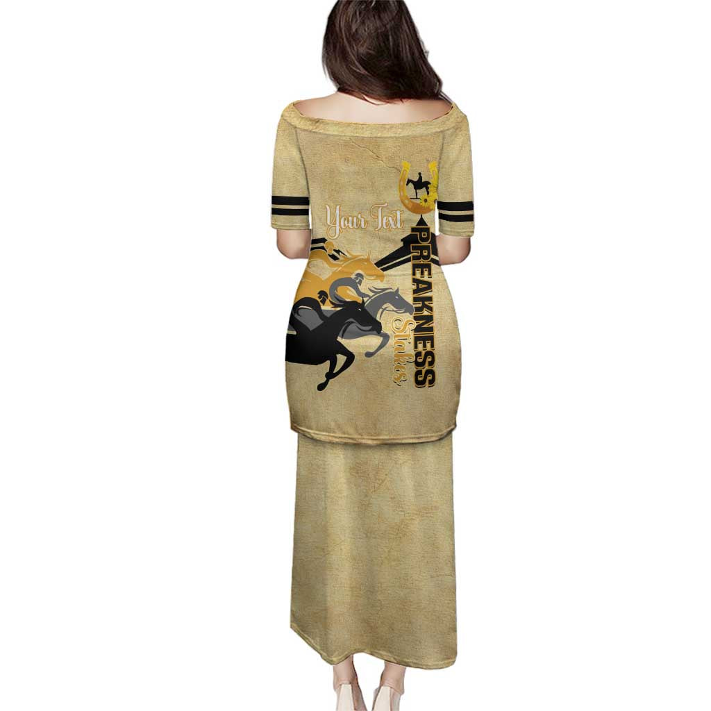 Personalized Preakness Horse Racing Family Matching Puletasi and Hawaiian Shirt 150th Anniversary Run For The Black-Eyed Susans