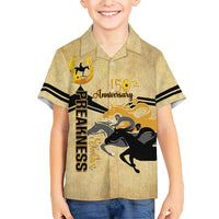 Personalized Preakness Horse Racing Family Matching Short Sleeve Bodycon Dress and Hawaiian Shirt 150th Anniversary Run For The Black-Eyed Susans