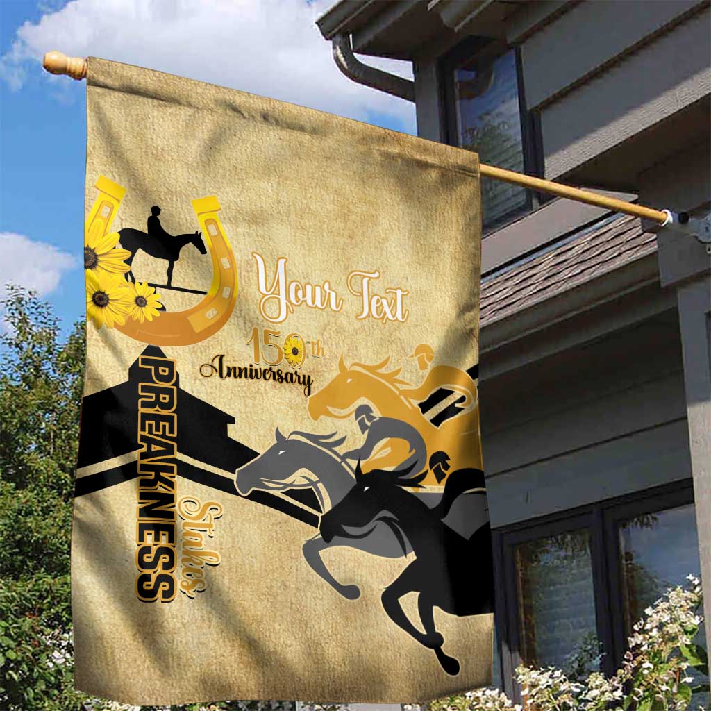Personalized Preakness Horse Racing Garden Flag 150th Anniversary Run For The Black-Eyed Susans