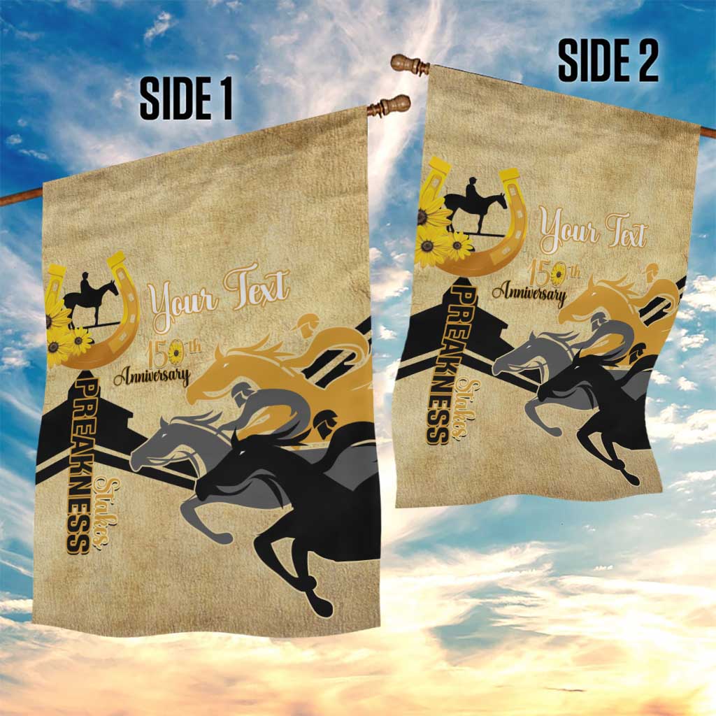Personalized Preakness Horse Racing Garden Flag 150th Anniversary Run For The Black-Eyed Susans