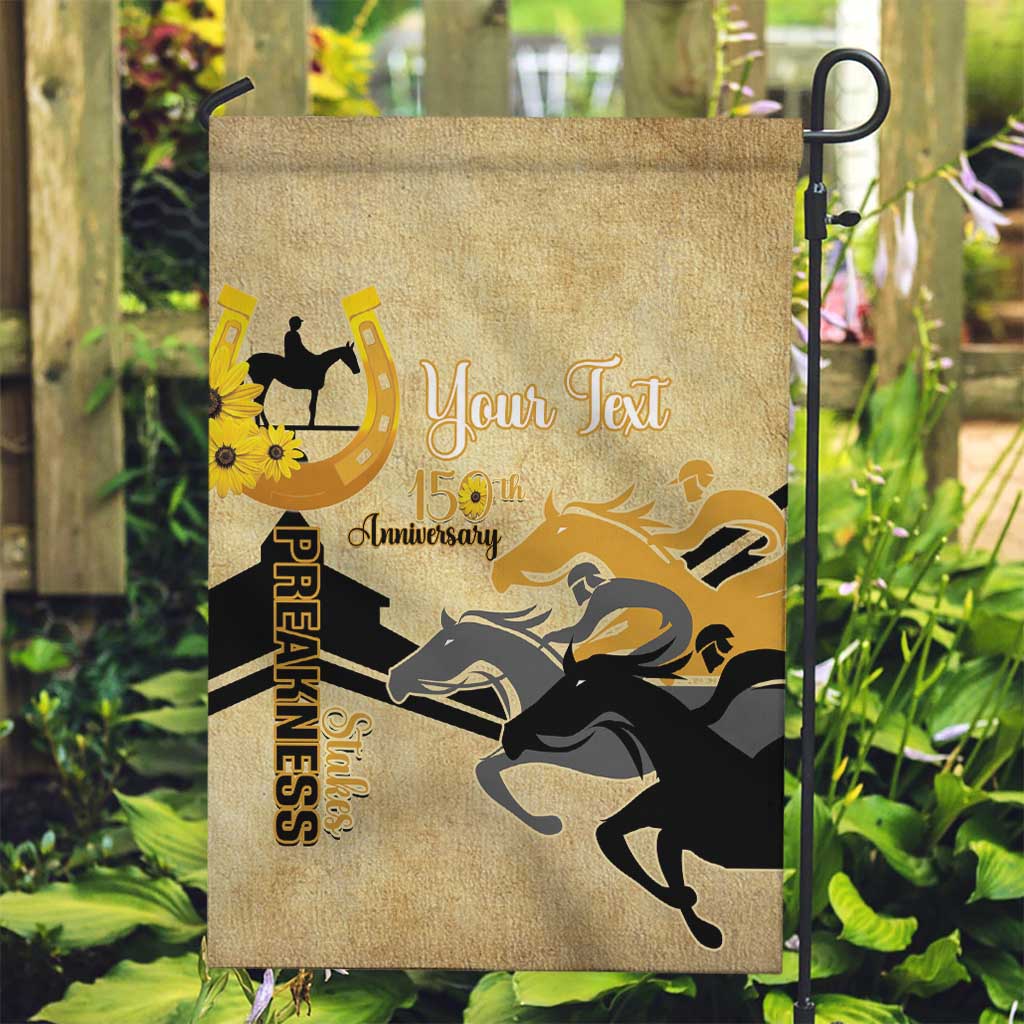 Personalized Preakness Horse Racing Garden Flag 150th Anniversary Run For The Black-Eyed Susans