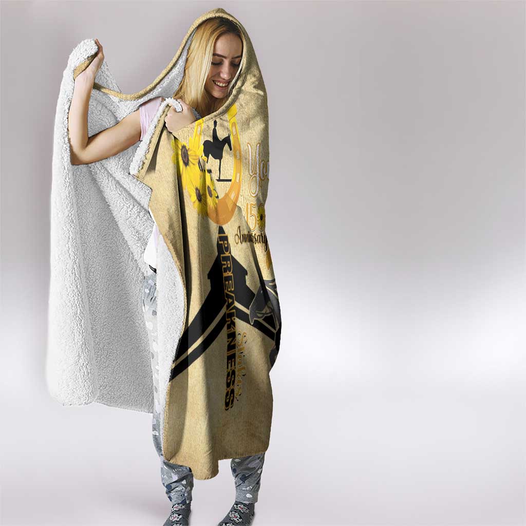 Personalized Preakness Horse Racing Hooded Blanket 150th Anniversary Run For The Black-Eyed Susans