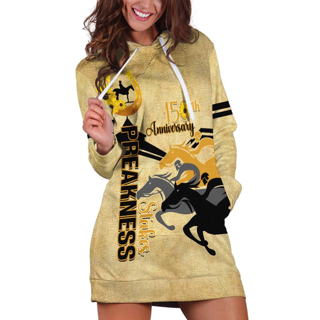 Personalized Preakness Horse Racing Hoodie Dress 150th Anniversary Run For The Black-Eyed Susans