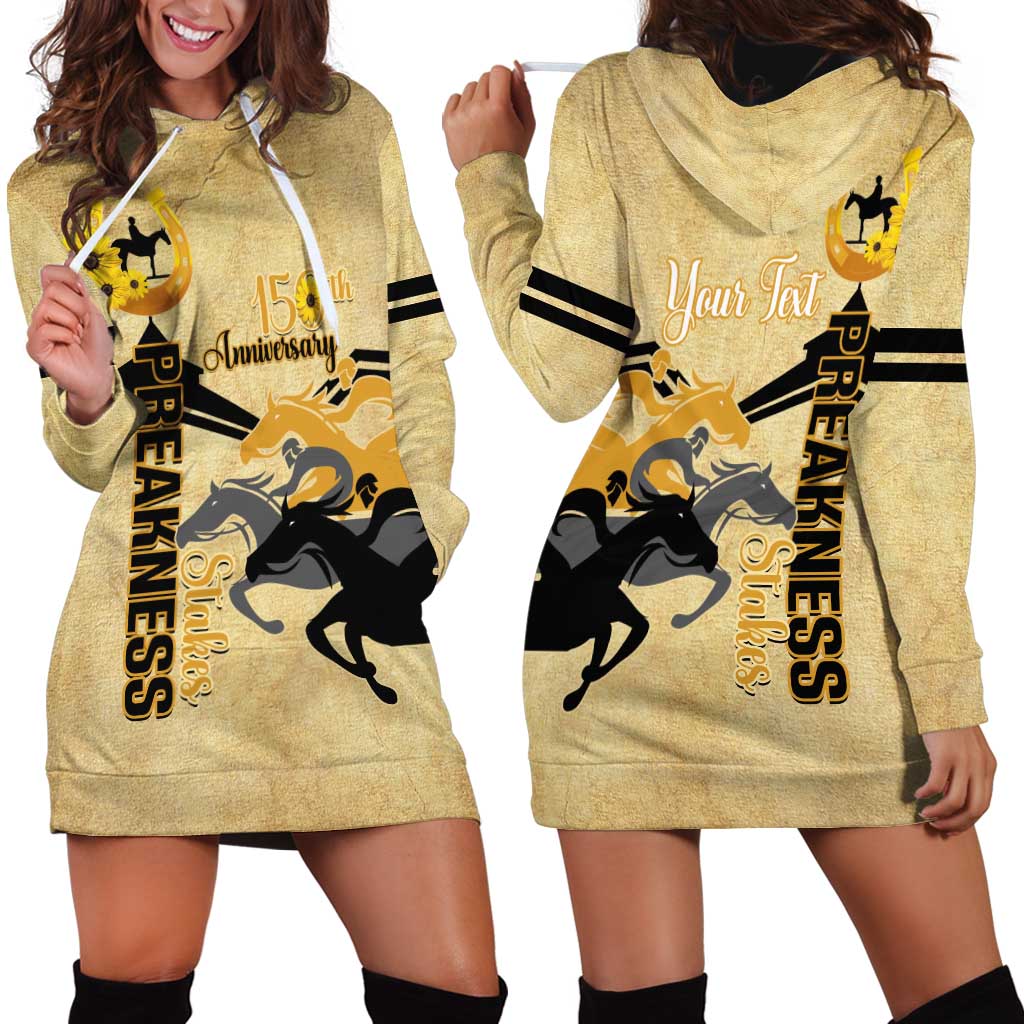 Personalized Preakness Horse Racing Hoodie Dress 150th Anniversary Run For The Black-Eyed Susans
