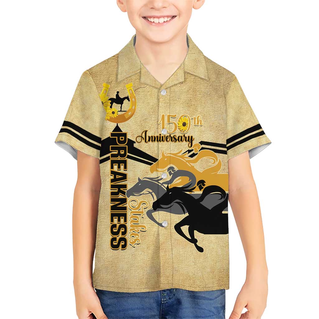 Personalized Preakness Horse Racing Kid Hawaiian Shirt 150th Anniversary Run For The Black-Eyed Susans