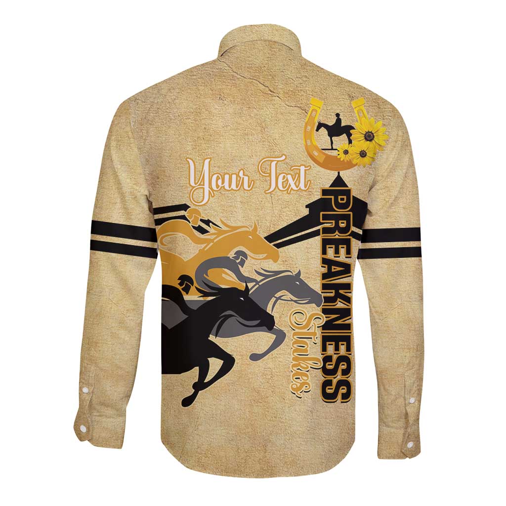 Personalized Preakness Horse Racing Long Sleeve Button Shirt 150th Anniversary Run For The Black-Eyed Susans