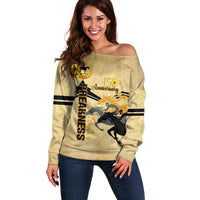 Personalized Preakness Horse Racing Off Shoulder Sweater 150th Anniversary Run For The Black-Eyed Susans
